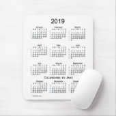 Agenda 2019 White, 52 weken, door Janz Muismat (Met muis)