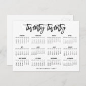 Agenda 2020 | Moderne typografie Briefkaart (Voorkant / Achterkant)