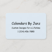 Agenda 2020 van Janz Alice Blue Euro Visitekaartje (Achterkant)