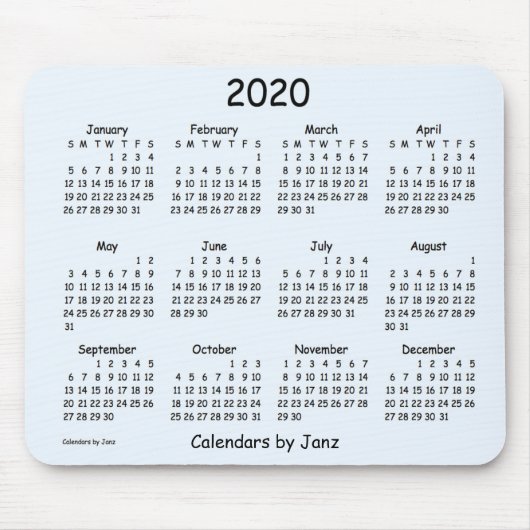 Agenda 2020 van Janz Comic Sans Alice Blue Muismat (Voorkant)