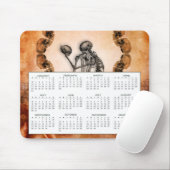 Agenda 2021 met geweldige skelet en schedels muismat (Met muis)