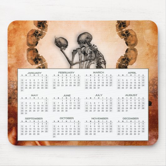 Agenda 2021 met geweldige skelet en schedels muismat (Voorkant)