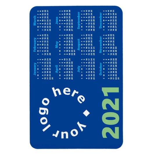 Agenda 2021 met uw Logo en merkkleuren Magneet (Verticaal)