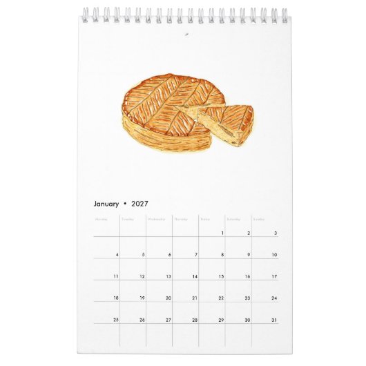 Agenda 2021 van de waterverf kalender (Jan 2027)