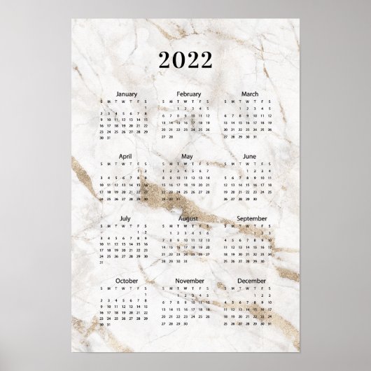 Agenda 2022 Marmer-Poster Poster (Voorkant)