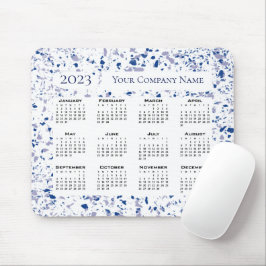 Agenda 2023 Blauw wit Terrazzo Aangepast Muismat