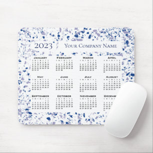 Agenda 2023 Blauw wit Terrazzo Aangepast Muismat