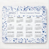 Agenda 2023 Blauw wit Terrazzo Aangepast Muismat (Voorkant)