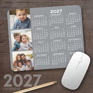 Agenda 2023 met 3 fotocollage - taupe muismat
