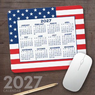Agenda 2023 met Amerikaanse vlag - Rood wit blauw Muismat