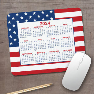 Agenda 2023 met Amerikaanse vlag - Rood wit blauw Muismat