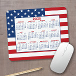 Agenda 2023 met Amerikaanse vlag - Rood wit blauw Muismat<br><div class="desc">Een kalender van 2023 met een rode,  witte en blauwe Amerikaanse vlag op de achtergrond. Een leuk object voor het nieuwjaar.</div>