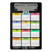 Agenda 2023 met openbare Feestdagen Modern Mini Klembord (Voorkant)