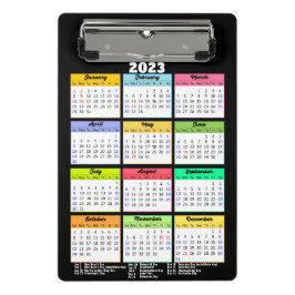 Agenda 2023 met openbare Feestdagen Modern Mini Klembord