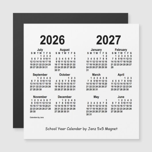 Agenda 2026-2027 van het Witte Schooljaar van Janz (Voorkant / Achterkant)