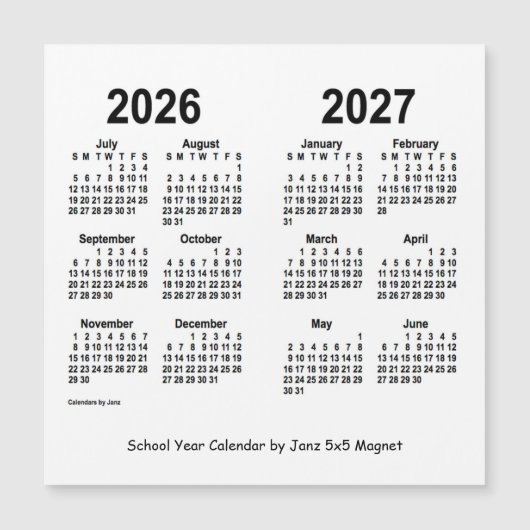 Agenda 2026-2027 van het Witte Schooljaar van Janz (Voorkant)