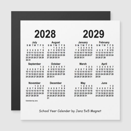 Agenda 2028-2029 van het Witte Schooljaar van Janz (Voorkant / Achterkant)