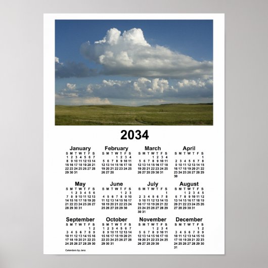 Agenda 2034 Nebraska Sandhills van het Janz-Poster Poster (Voorkant)