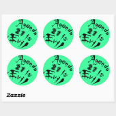 Agenda 21 is een boze groene achtergrond ronde sticker (Vel)