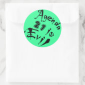 Agenda 21 is een boze groene achtergrond ronde sticker (Tas)