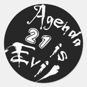 Agenda 21 Kwaad Ronde Sticker