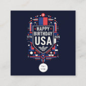 Agenda 250-jarig bestaan Amerika Vierkante Visitekaartje (Voorkant)