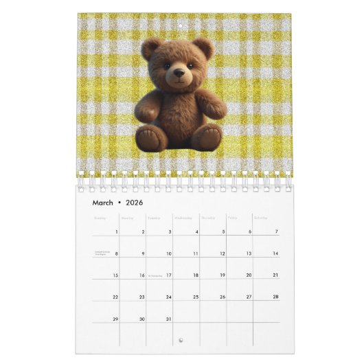 AGENDA ÁRIO INFANTIL FOFO COM ESTAMPA DE URSINHO D KALENDER (Mar 2026)