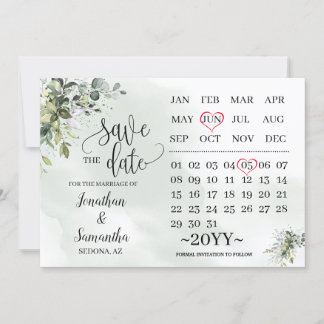 Agenda bewaart de datum Eucalyptusgroen Kaart