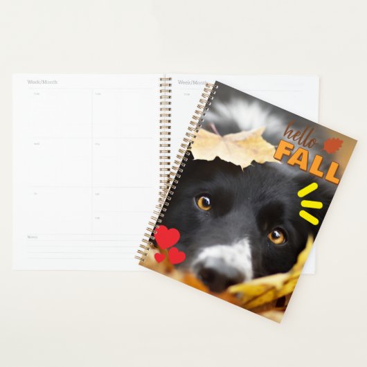 Agenda con imagen de perro entre hojas (Display)