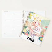 Agenda de chica abrazando a un gato (Display)