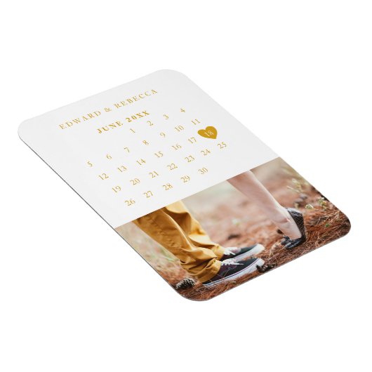 Agenda Elegant Gold Photo Wedding Save the Date Magneet (Rechterzijde)