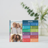 Agenda en fotocollage Kleurrijke achtergrond Briefkaart (Staand voorkant)