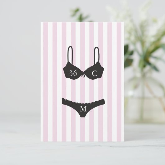 Agenda en witte strepes Bachelorette Informatiekaartje (Staand voorkant)