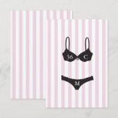 Agenda en witte strepes Bachelorette Informatiekaartje (Voorkant / Achterkant)