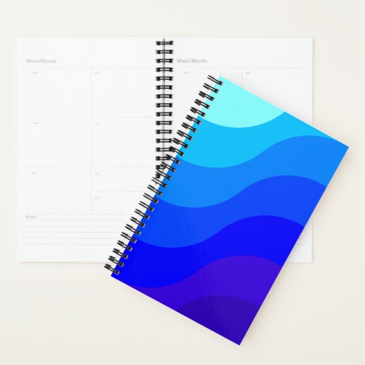 Agenda Espiral com Foto Desenho Degrade Azul (Display)