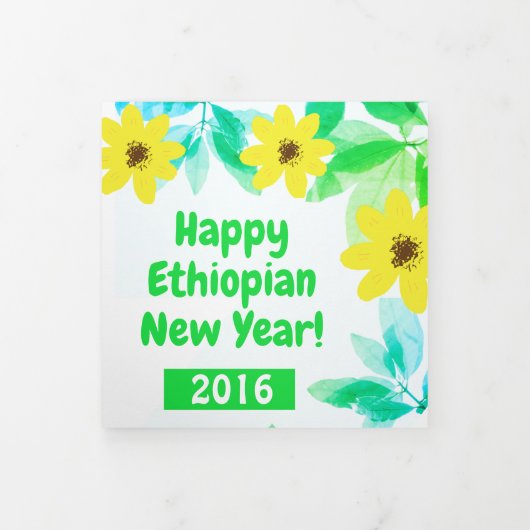 Agenda Ethiopische Nieuwjaar wenskaart Drieluik Kaart (Cover)