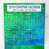 Agenda Ethiopische Nieuwjaar wenskaart Drieluik Kaart (Binnenzijde eerst)