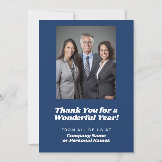 Agenda, foto - Dank u - Blue Business Feestdagenkaart (Voorkant)