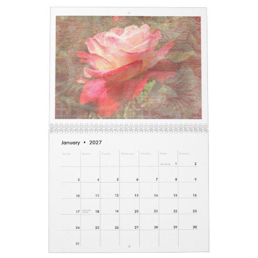 Agenda gestructureerde Rozen voor 2015 Kalender (Jan 2027)