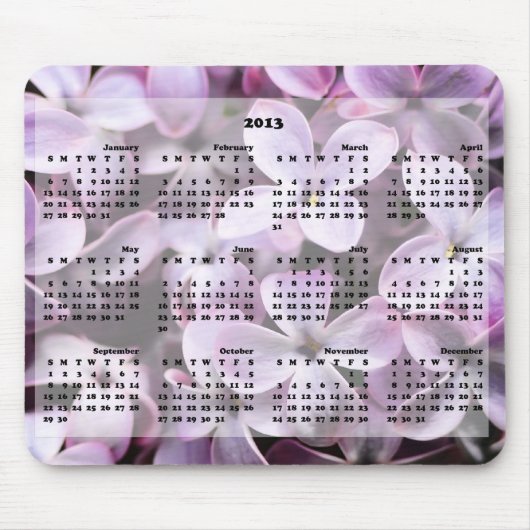 Agenda Lilacs Mousepad 2013 Muismat (Voorkant)