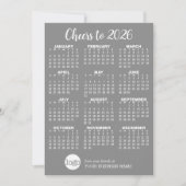 Agenda met Bedrijfsnaam, Logo - Grey Snowflake Feestdagenkaart (Voorkant)