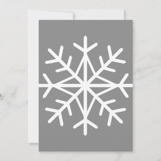 Agenda met Bedrijfsnaam, Logo - Grey Snowflake Feestdagenkaart (Achterkant)