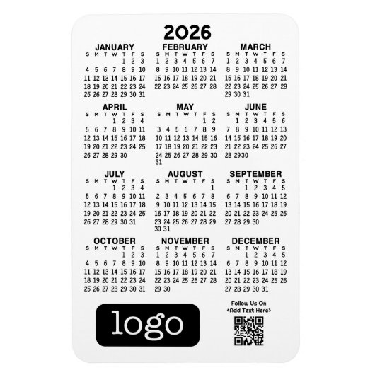 Agenda met Business Logo en QR-code Magneet (Verticaal)