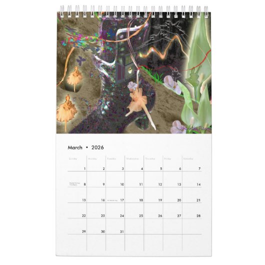 Agenda met elf kalender (Mar 2026)