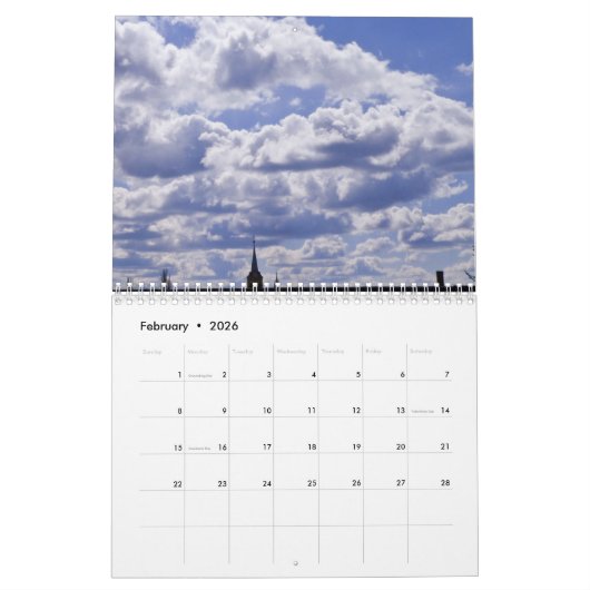 Agenda met Feestdagen - Clouds Kalender (Feb 2026)