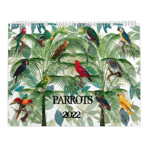 Agenda met tropische parrots kalender