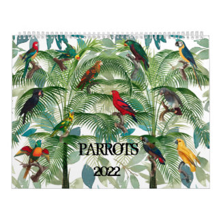 Agenda met tropische parrots kalender