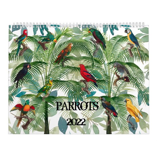 Agenda met tropische parrots kalender (Hoes)