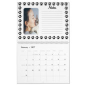  agenda met zwart pootafdrukpatroon kalender (Feb 2027)