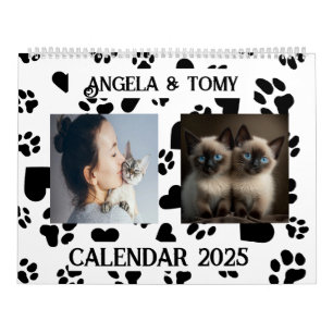  agenda met zwart pootafdrukpatroon kalender